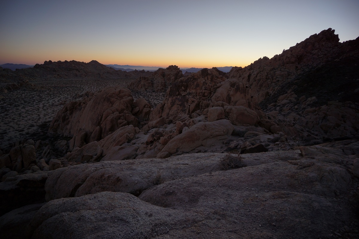 first light over the coxcomb mountains