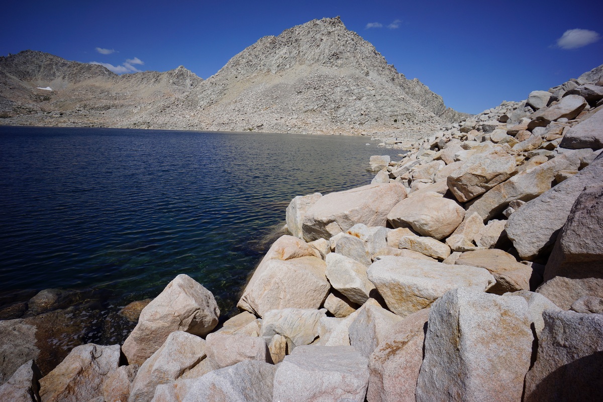 Boulders along the shore of Royce Lake #4. Peak 12,470 in the center
