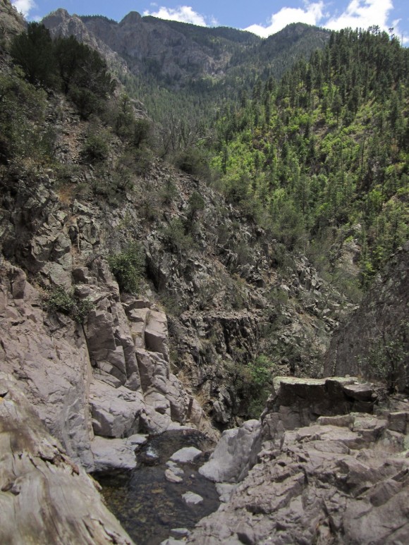 view of gila wilderness from top of lower spider falls
