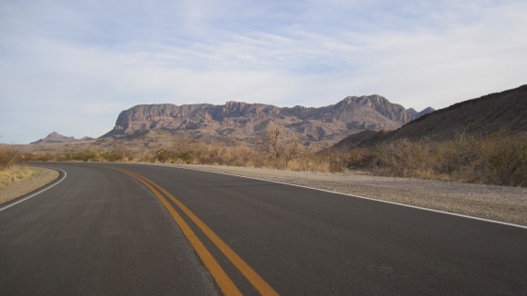 A very lonely stretch of road in Big Bend National Park, TX