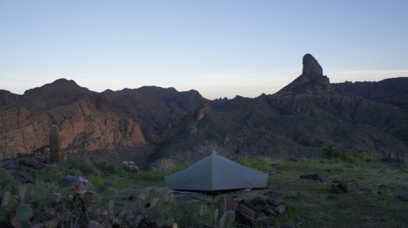 campsite on black top mesa in the superstition wilderness, arizona