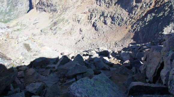 climbing route down top of windom peak colorado 14er