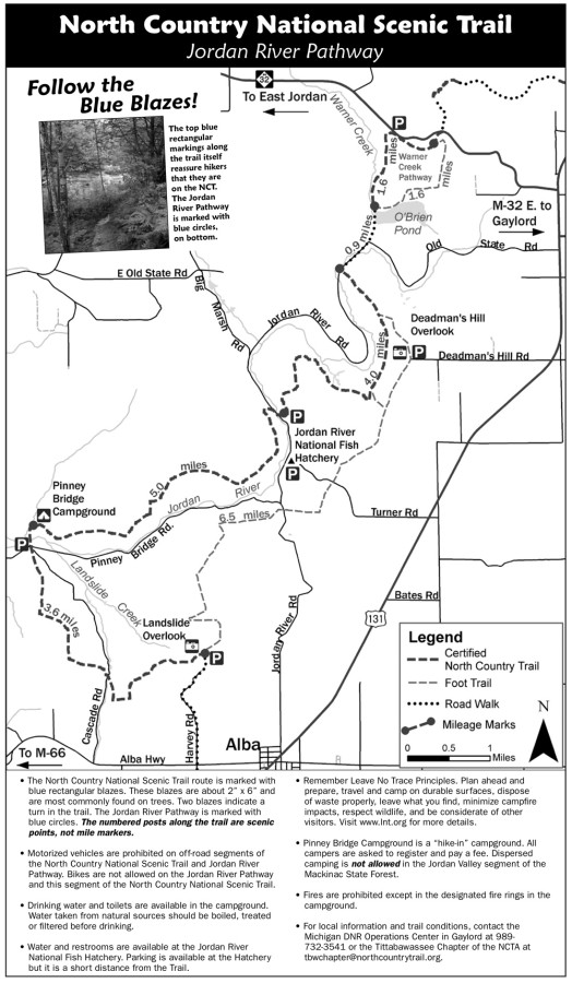 map of the warner pathway and jordan river pathway