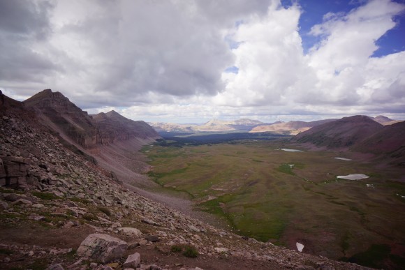 procpine pass in the high uintas wilderness - view form the summit