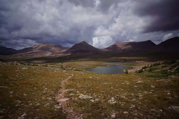 tungsten pass view of garfield basin in the high uintas wilderness, utah