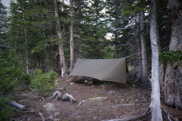 hammock hang campsite near milk lake in painter basin