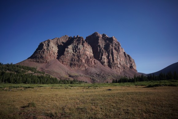 a view of red castle in the uintas mountains, utah