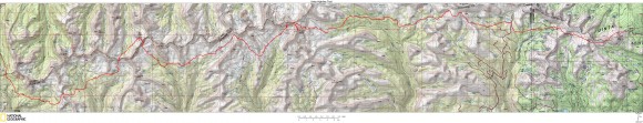 map of the highline trail in the uintas mountains, utah