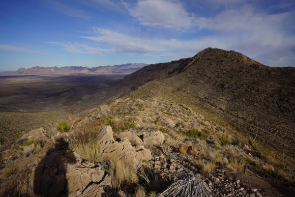 view of cross canyon trail from amriscal canyon rim trail in big bend