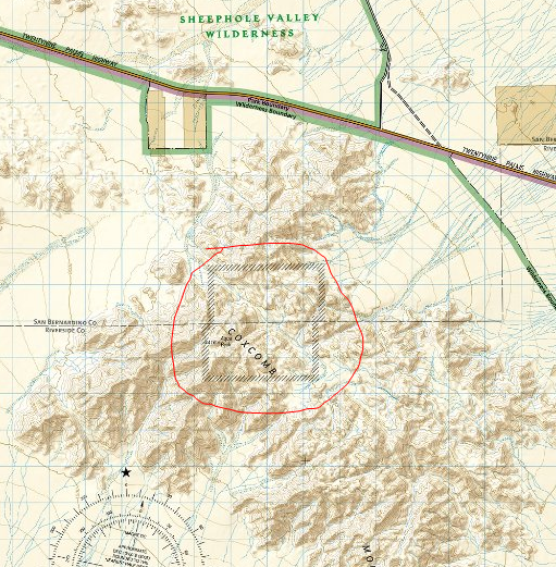 inner basin day use area boundary lines marked on a map
